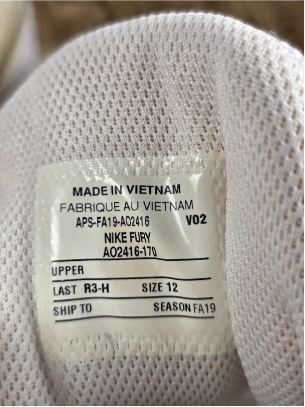 Nike Fury Wrestling Shoes Mens 12 White Metallic Gold Gum AO2416-170